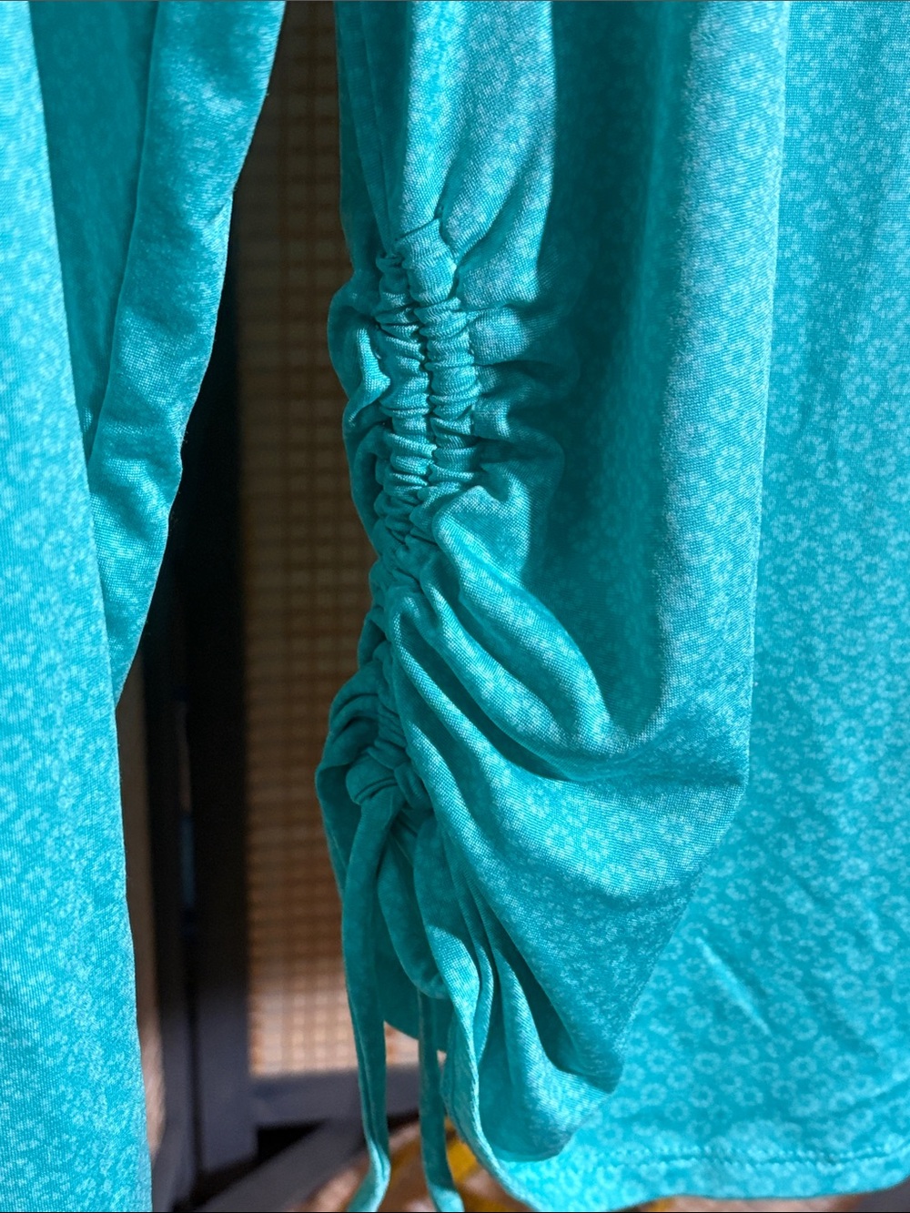 Caribbean Joe Teal Long-Sleeve Drawstring Top - Picture 3 of 4